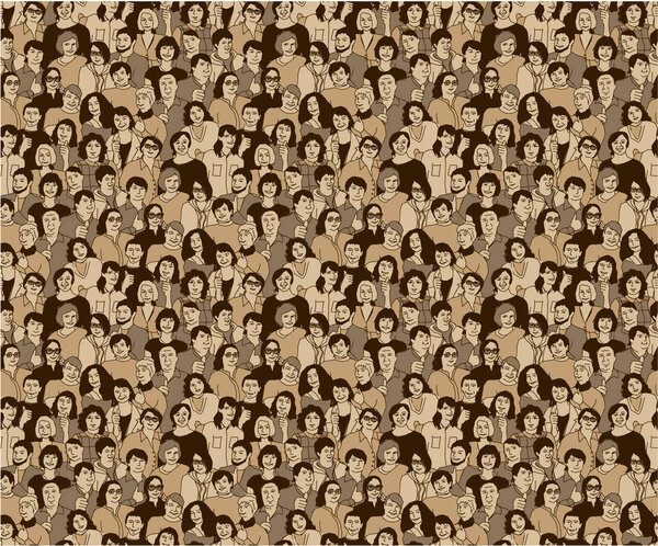 Большая группа счастливых людей
