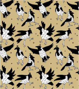 Karga kuşlar tema. Renkli çizimi.