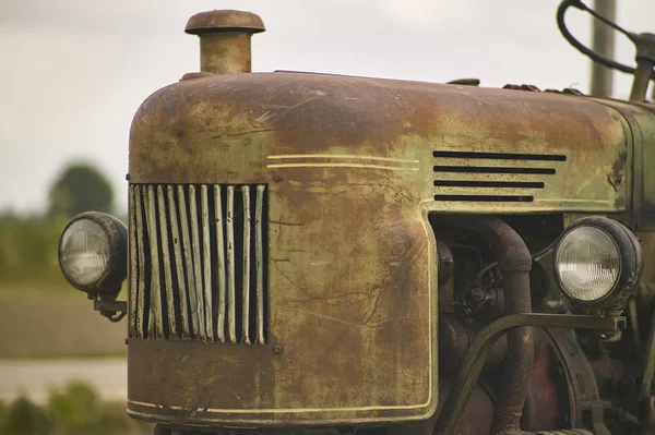 Detail Old Vintage Tractor Worn Signs Time Field Ready Another — Stock Photo, Image