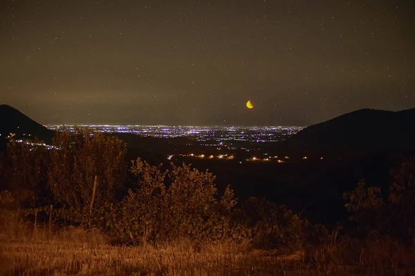 Paisaje Montañoso Del Norte Italia Precisamente Este Veneto Paisaje Nocturno — Foto de Stock