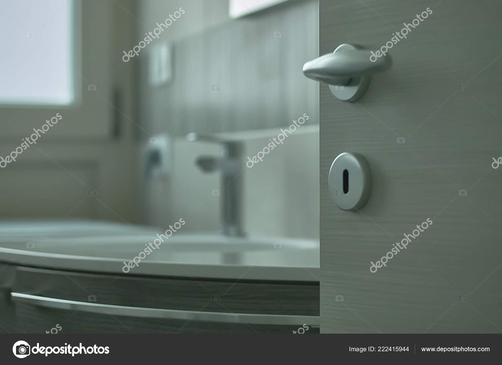 Door Ajar Foreground Handle Lock Symbol Wanting Open Spy Stock
