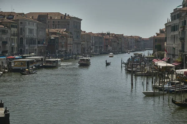 Bellissima Vista Dal Ponte Antisommossa Sul Canal Grande Venezia Durante — Foto Stock