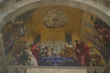 Mozaik dini tasvirleri, Venedik'te San Marco Bazilikası'nın İtalyan Katolik Kilisesi ile.
