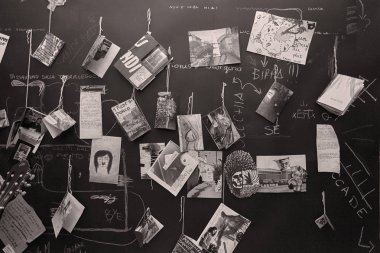 Sedyeyi diyagramları, notlar ve grafik bir projenin gerçekleştirilmesi için fikirler