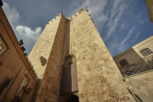 Dettaglio Antica Torre Nel Centro Storico Cagliari — Foto Stock