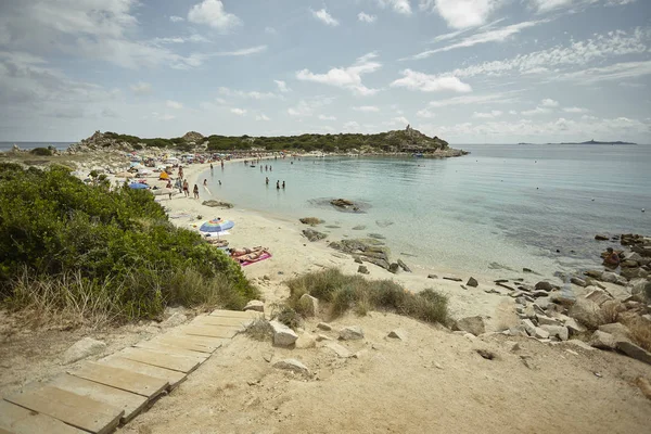 Seascape Com Vista Para Praia Baía Natural Punta Molentis Costa — Fotografia de Stock