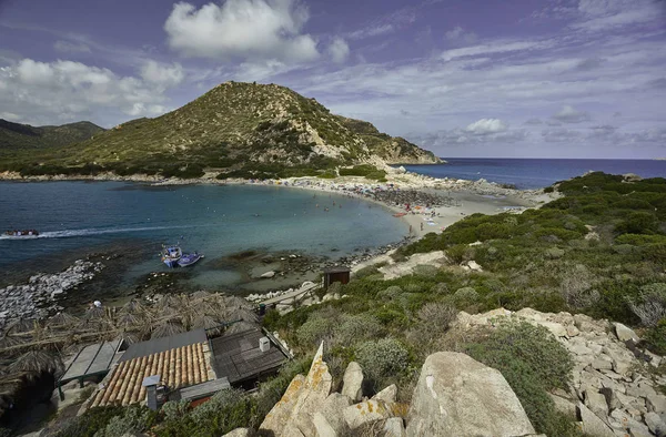 Angolo Paradiso Spiaggia Punta Molentis Immersa Nei Colori Tipici Delle — Foto Stock