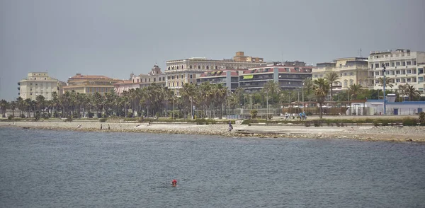 Uitzicht Het Strand Kust Van Stad Van Civitavecchia Italië — Stockfoto