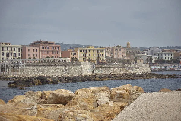 Panorámás Kilátás Nyílik Part Civitavecchia Olaszország — Stock Fotó