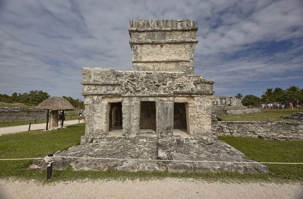 Kis Maja Templom Tartozik Tulum Komplexum Mexikóban — Stock Fotó