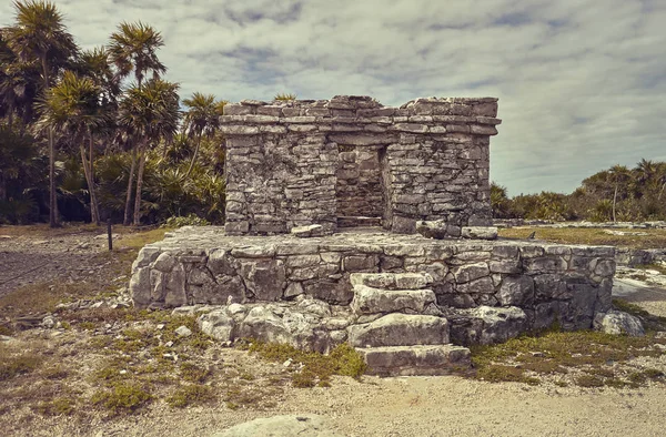 Руины Зданий Относящихся Цивилизации Майя Комплексе Тулум Мексике — стоковое фото