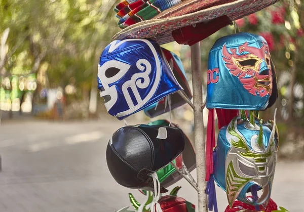 Algunas Máscaras Mexicanas Exhibición Mercado Tulum —  Fotos de Stock