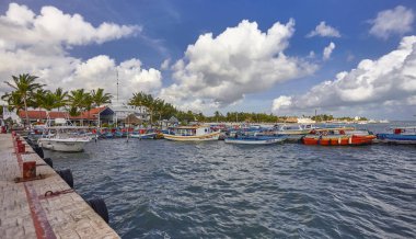 Meksika 'daki Juarez Limanı' na demirlemiş gemiler..