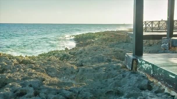 Skalnaté Pobřeží Mayské Riviéry Mexiku — Stock video