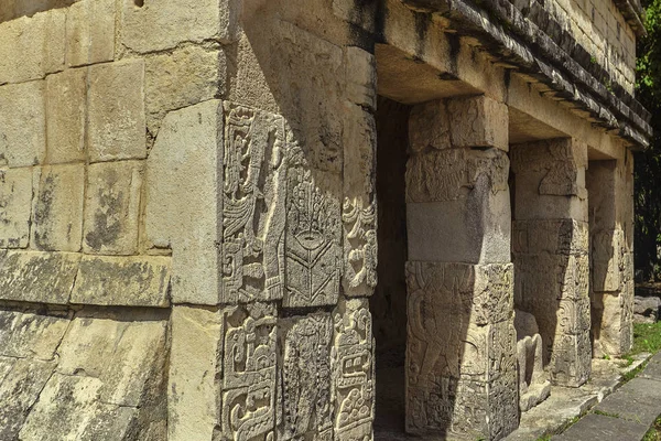 Részlet a Maya feliratok a Temple of the Jaguar — Stock Fotó