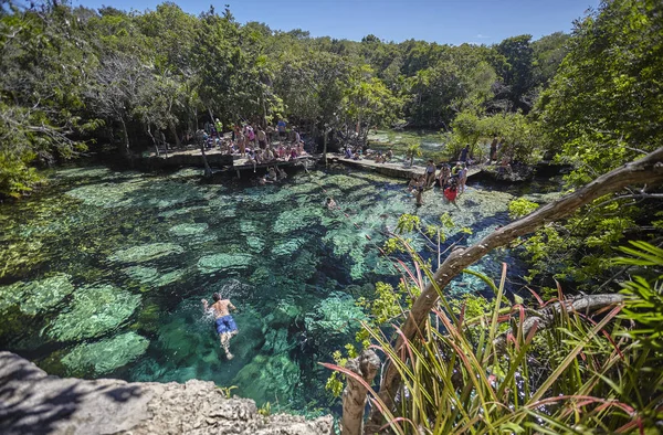 Cenote Azul Mexico - Stock-foto