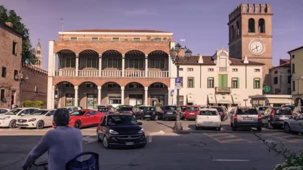 Hyperlapsus Glissade Piazza Risorgimento Lendinara Italie Pendant Coucher Soleil — Video