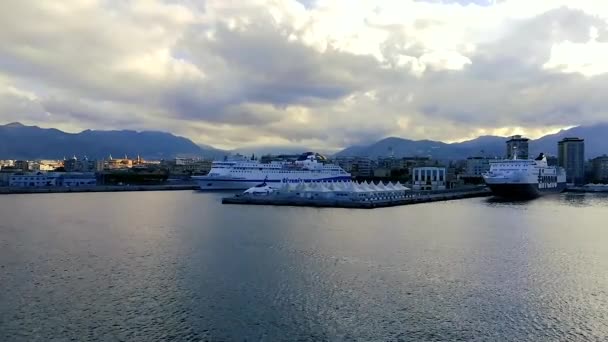 Veduta Del Porto Palermo Dal Centro Del Mare — Video Stock