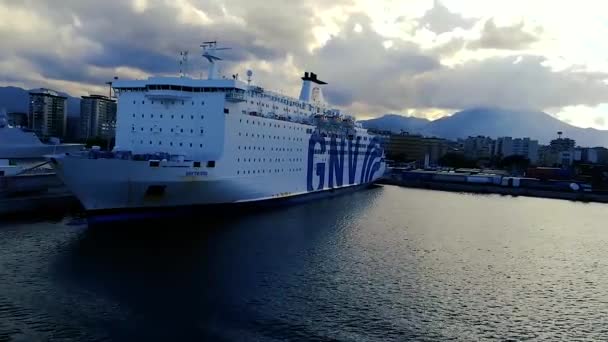 Vista Del Puerto Palermo Desde Medio Del Mar — Vídeos de Stock