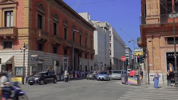 Vägtrafik Palermo Caos Palermo Centrum — Stockvideo