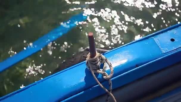 Sailor Knot Wodden Boat — Stock Video