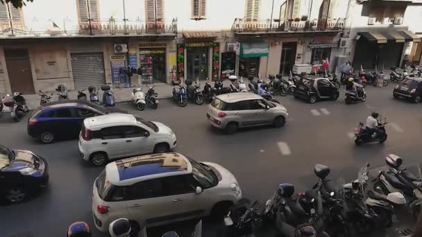 Strada Trafficata Palermo Durante Giorno Feriale — Video Stock