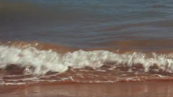 Shoreline Κύματα Στην Παραλία Modica — Αρχείο Βίντεο