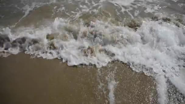 Detalle Las Olas Marinas Mar Mediterráneo Sicilia — Vídeos de Stock