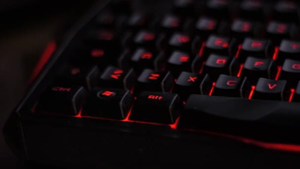 Backlit Computer Keyboard — Stock Video