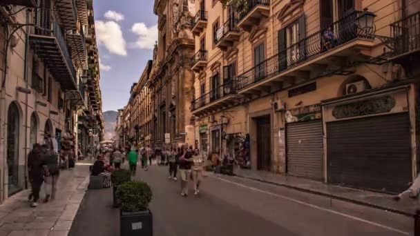 Time Lapse Vía Maqueda Palermo — Vídeos de Stock