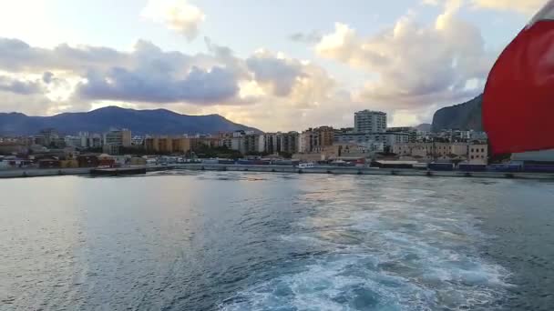 Umzug Aus Dem Hafen Von Palermo — Stockvideo