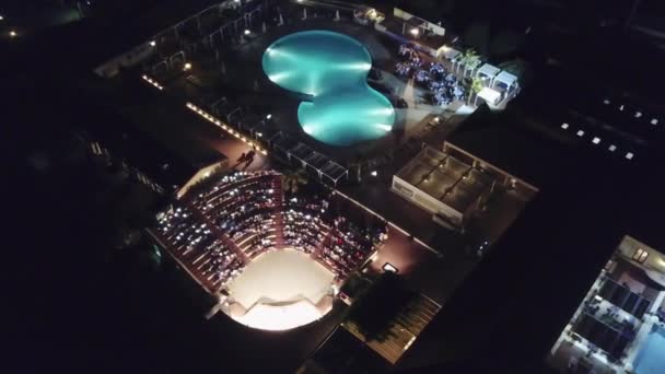 Vista Noturna Resort Aéreo — Vídeo de Stock