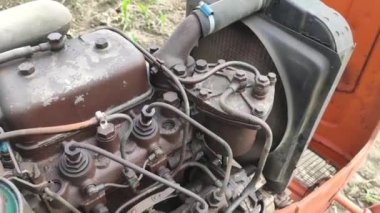 Çalışırken dizel motor detayı