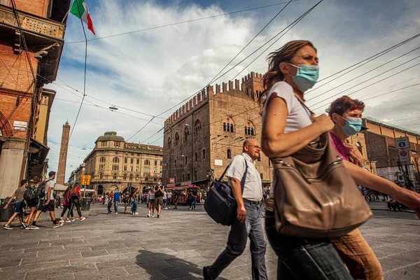 Bologna Italy June 2020 Palazzo Enzo Знаменита Історична Будівля Болоньї — стокове фото