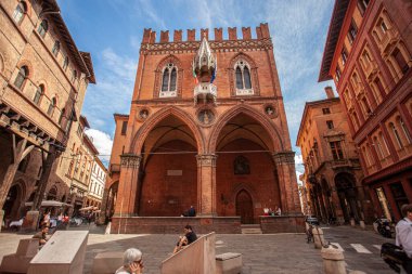 BOLOGNA, ITALY 17 JUNE 2020: Porta Ravegnana in Bologna: an ancient building in the italian city clipart