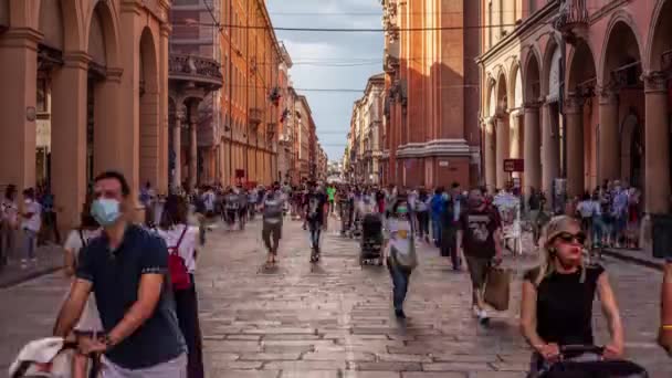 Time lapse della veduta di Via dell'Indipendenza a Bologna 2 — Video Stock