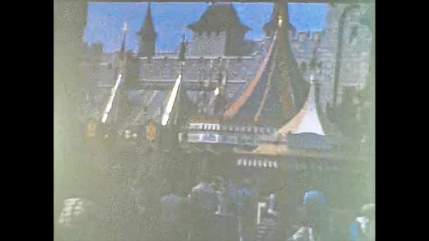 MIAMI 1980: 1980 'de Miami' deki Disneyland lunaparkı — Stok video