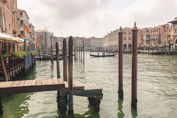 Canal Grande Vista Veneza Itália Durante Dia Nublado — Fotografia de Stock