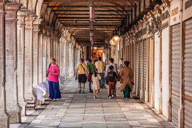 Venedik, İtalya 2 Temmuz 2020: Venedik 'te Arcade