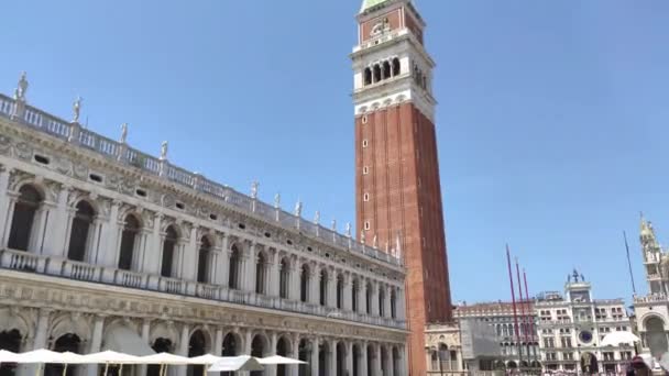 Markusplatsen i Venedig i Italien — Stockvideo