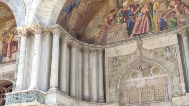 Detail of Saint Mark Cathedral in Venice in Italy 5 — Stock Video