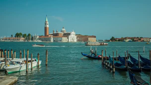 Kirche San Giorgio Maggiore in Venedig mit Lagunenlandschaft — Stockvideo