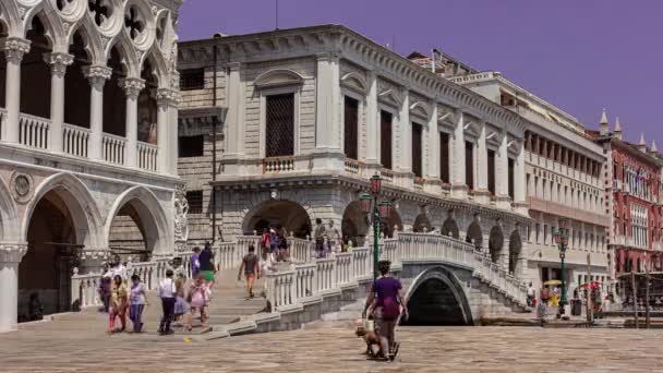 Tidsbrist i synen på Sospiri bron i Venedig, Italien — Stockvideo
