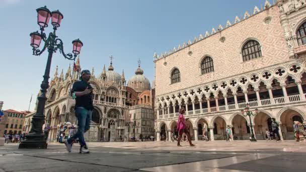 Time lapse of view of San Marco square in Venice, Olaszország 3 — Stock videók