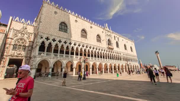 Časová prodleva pohledu na Palazzo Ducale v Benátkách, Itálie — Stock video