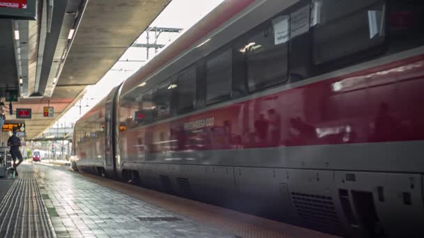 Trenes en movimiento en la estación 2 — Vídeos de Stock