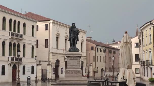 Garibaldi jeździć na koniu Brązowy posąg w Rovigo we Włoszech 2 — Wideo stockowe
