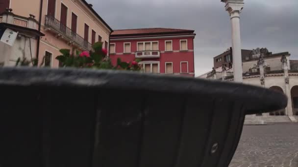 Vista da Praça Vittorio Emanuele em Rovigo, Itália 3 — Vídeo de Stock