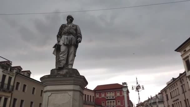 Rovigo 'daki Vittorio Emanuele heykeli. — Stok video