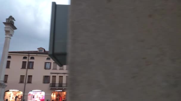 Vista da Praça Vittorio Emanuele em Rovigo, na Itália — Vídeo de Stock